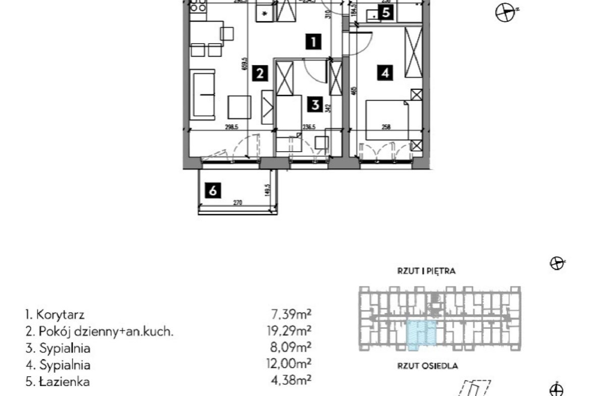 Rzut B1/1/10 — Osiedle Metr Kwadrat etap II
