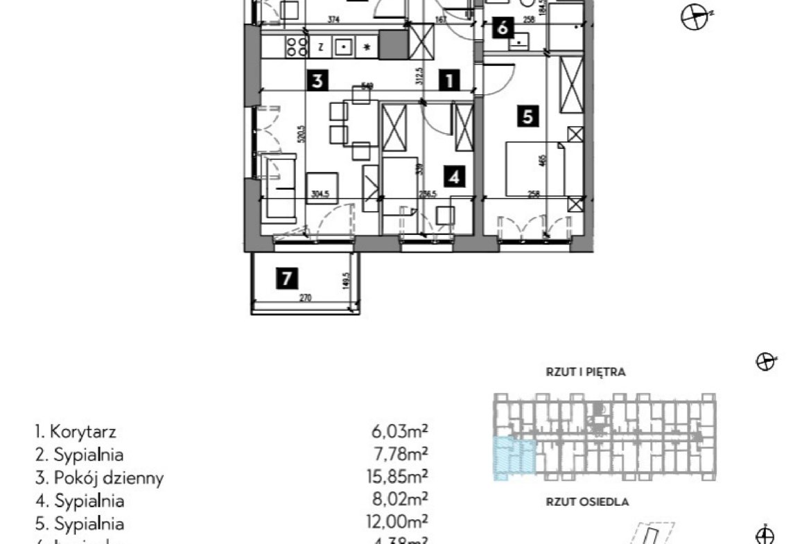Rzut B1/1/12 — Osiedle Metr Kwadrat etap II