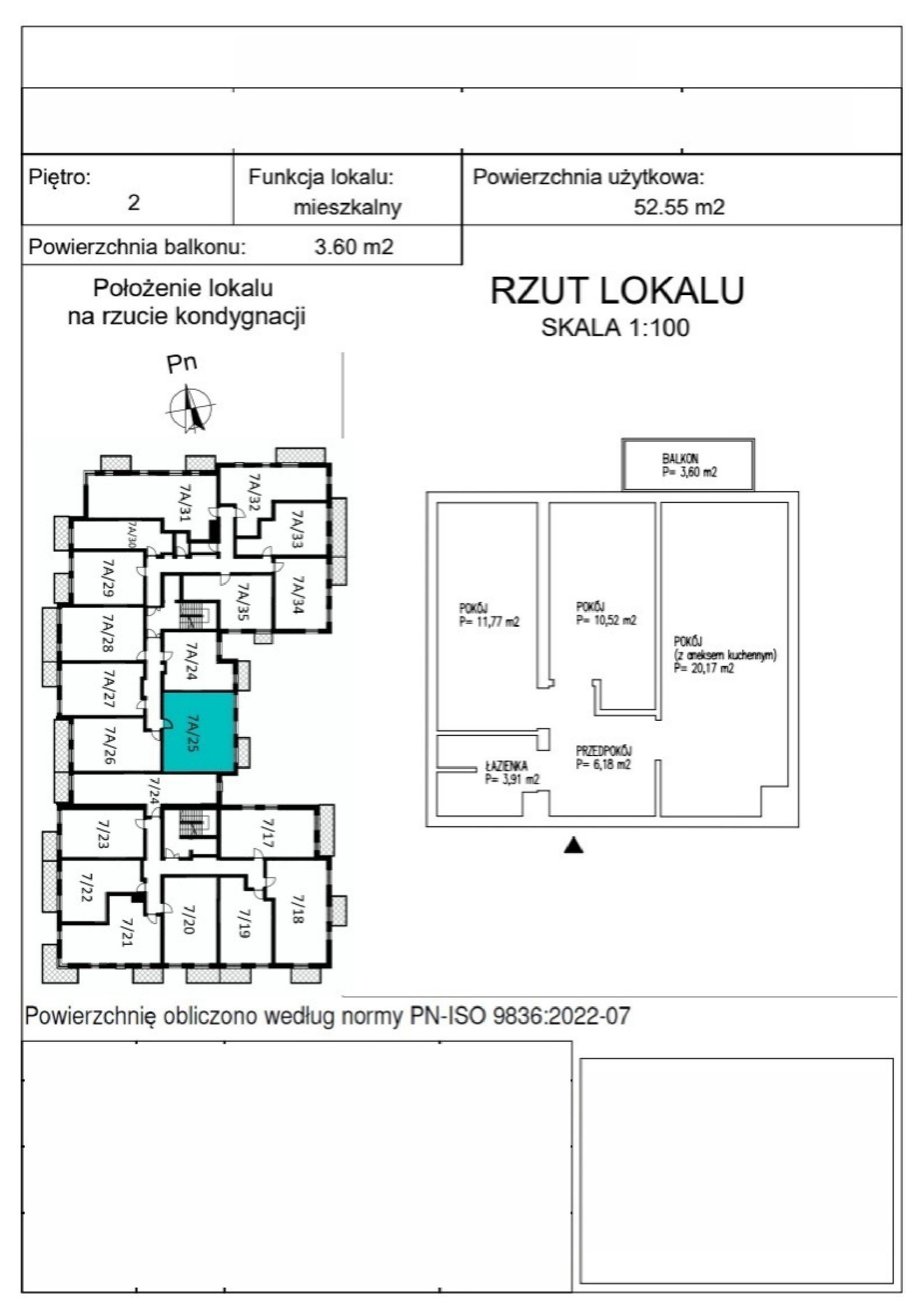 Rzut A_2_25 — Rudawska 5, 52,62 m²