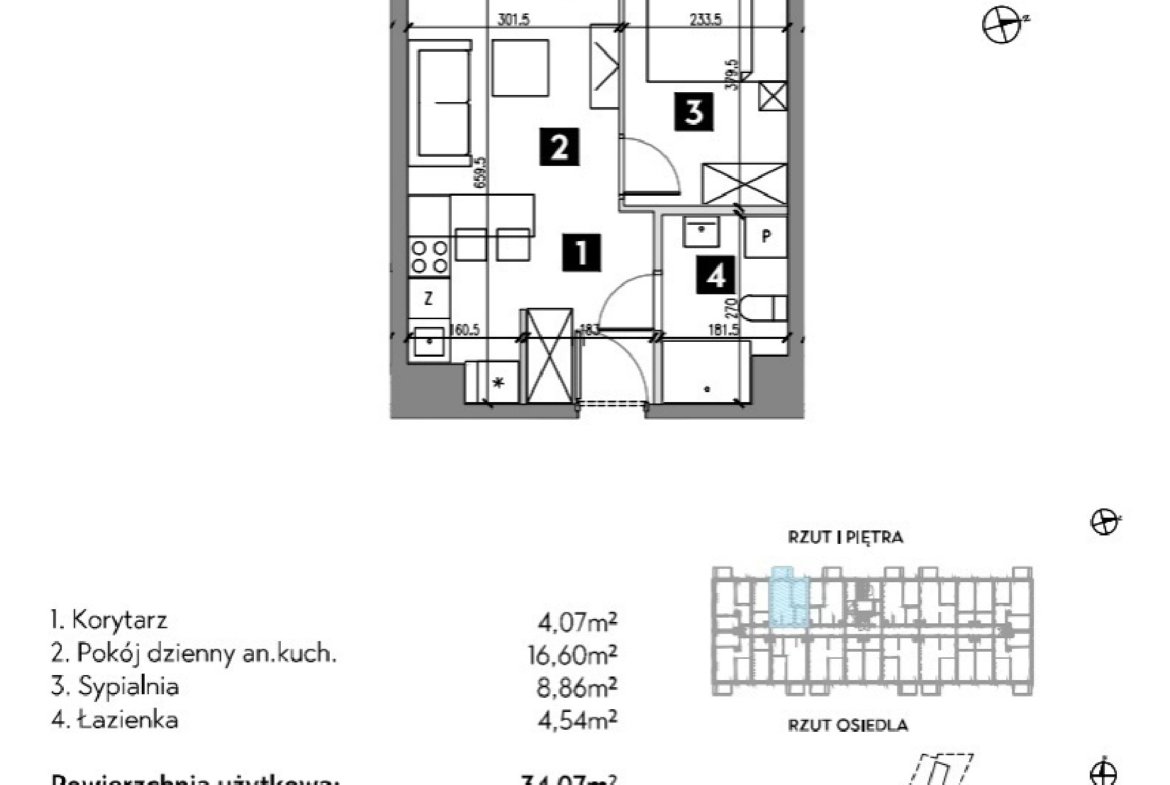Rzut B1/1/14 — Osiedle Metr Kwadrat etap II
