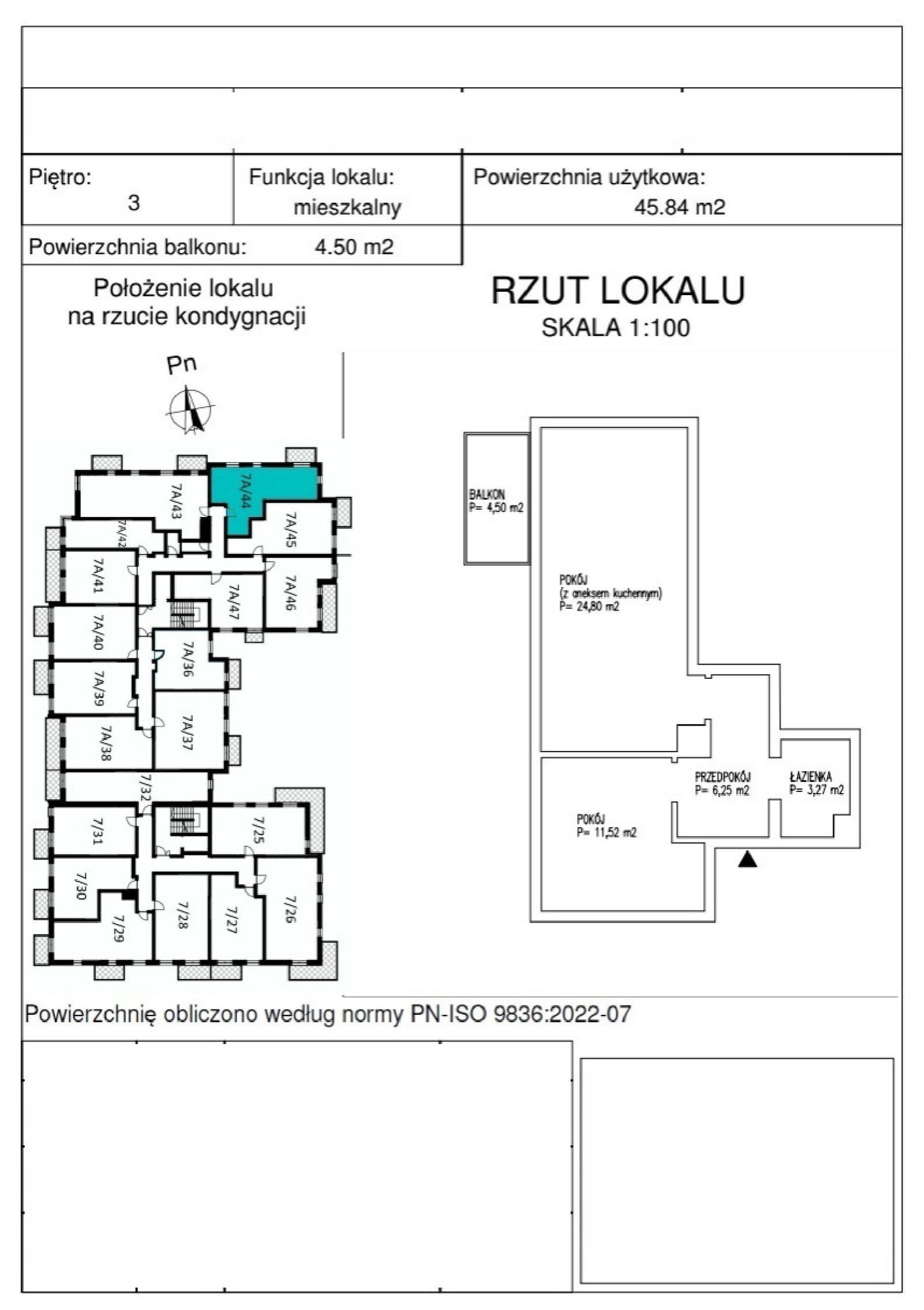 Rzut A_3_44 — Rudawska 5, 45,96 m²