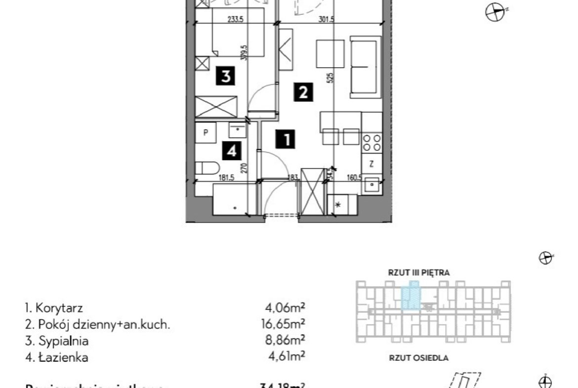 Rzut B1/3/15 — Osiedle Metr Kwadrat etap II