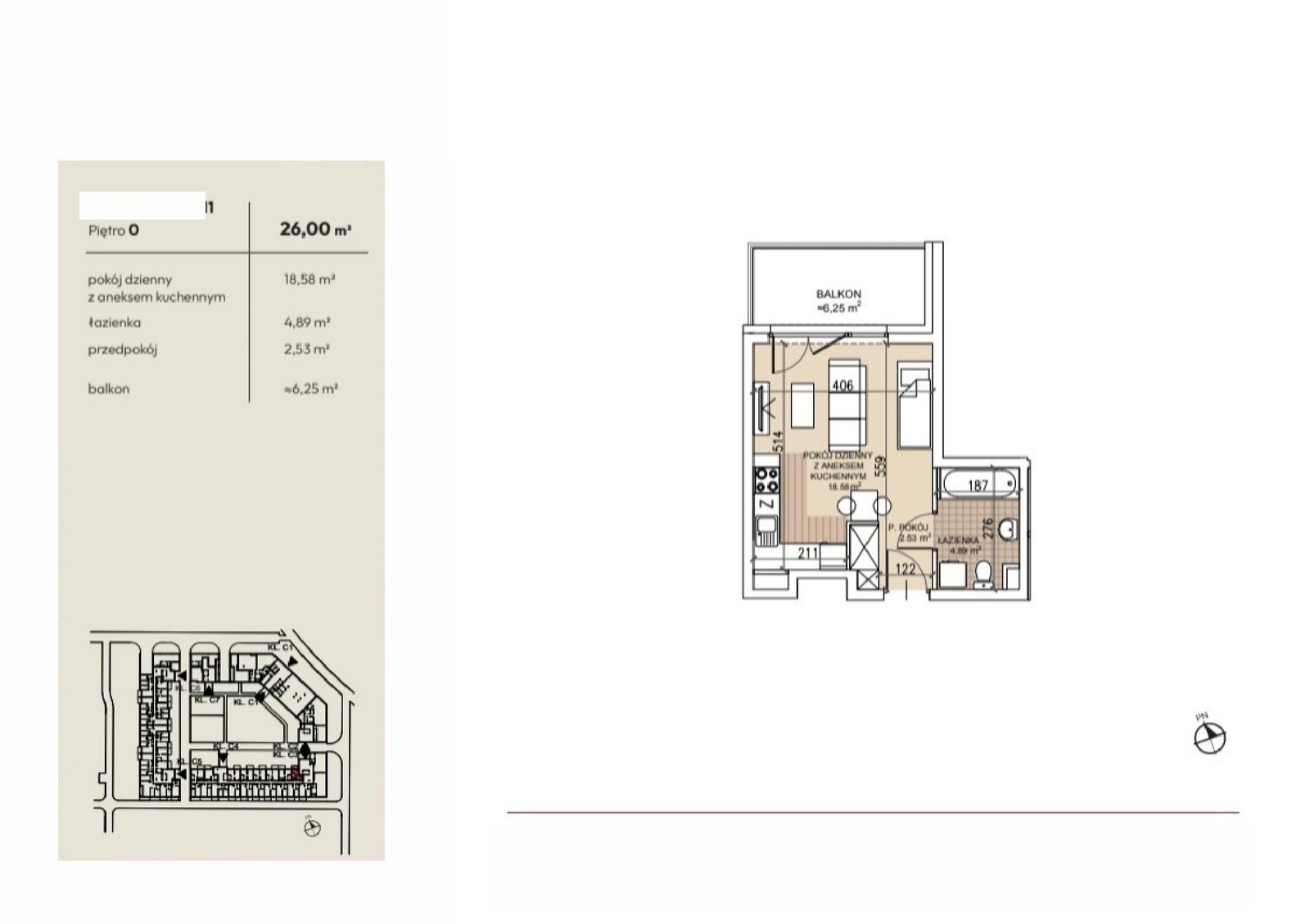 Rzut C3-0-11 — Lokum Soho, 26 m²