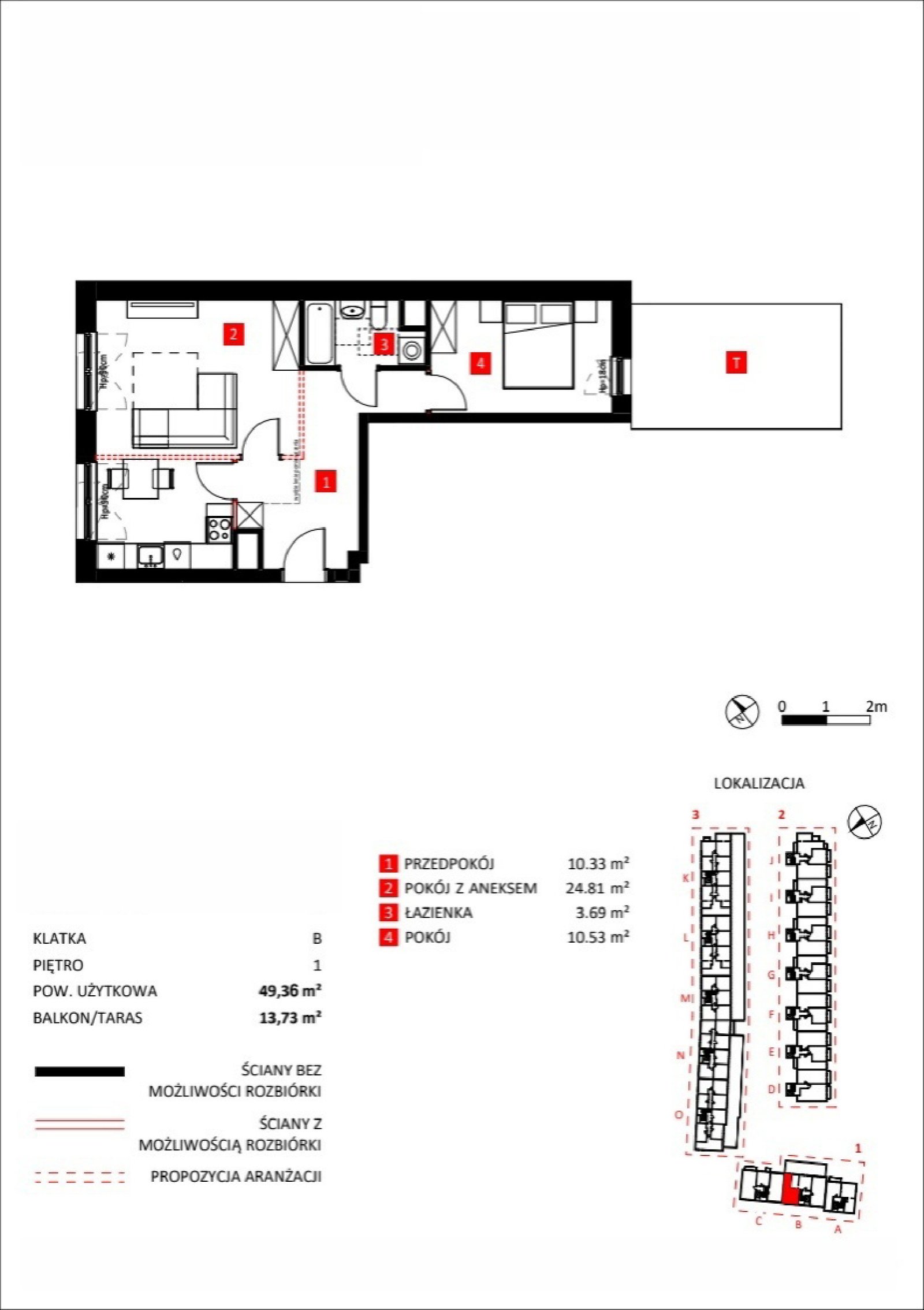 Rzut 11/1 — Apartamenty Jeździecka, 49,36 m²